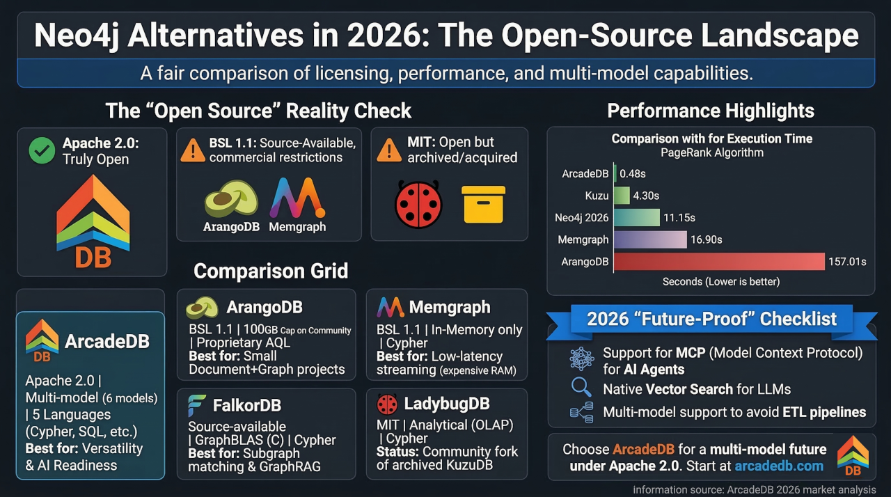 Neo4j Alternatives in 2026 — Comparison of open-source graph databases
